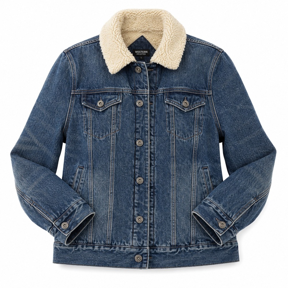Hot Topic Denim Jacket Mens Large Blue Sherpa Lined Trucker Jean Jacket Grunge